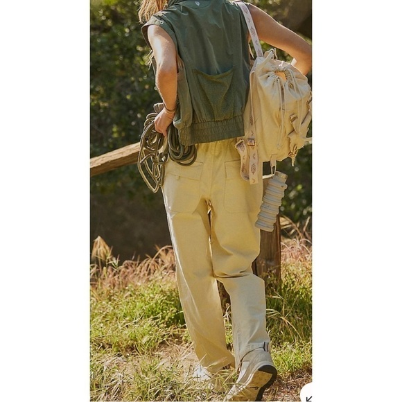 Free People FP Movement Voyage Pants Cargo Straight Leg Desert Taupe Sz S NWT - Picture 4 of 14